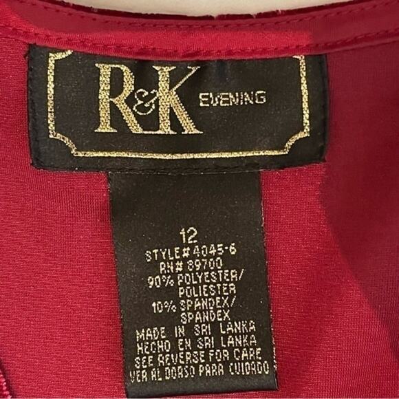 R & K Evening Metallic Red Velvet Cardigan & Camisole Set NWOT Size 12 - Picture 10 of 15